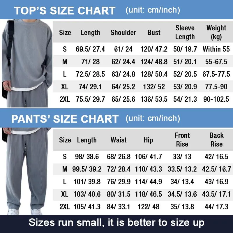 2pcs free shipping Mens Loose Fashionable Long Sleeve 2-piece Set