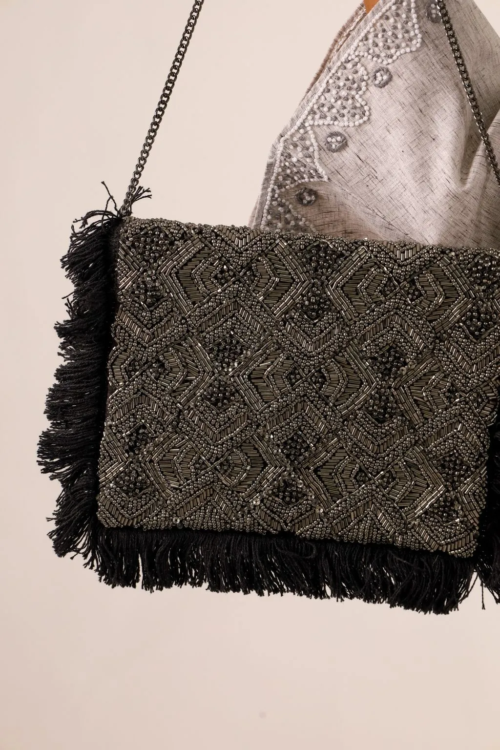 Black Shimmer Sling Bag