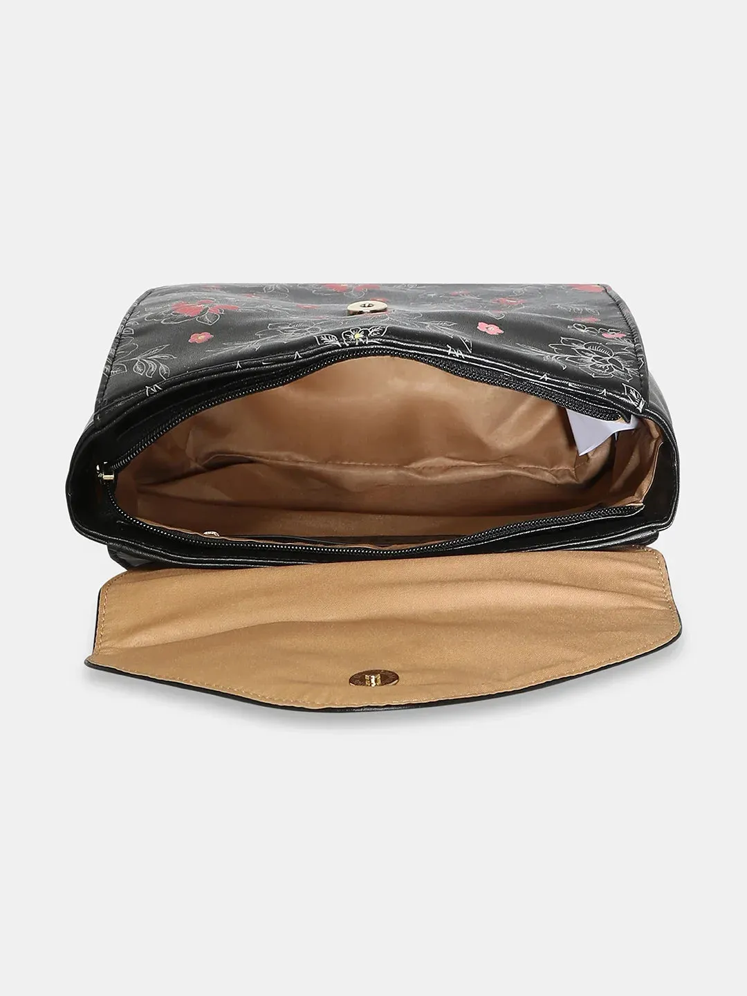 Caprese Snow Backpack Medium Printed Women'S Bag Black