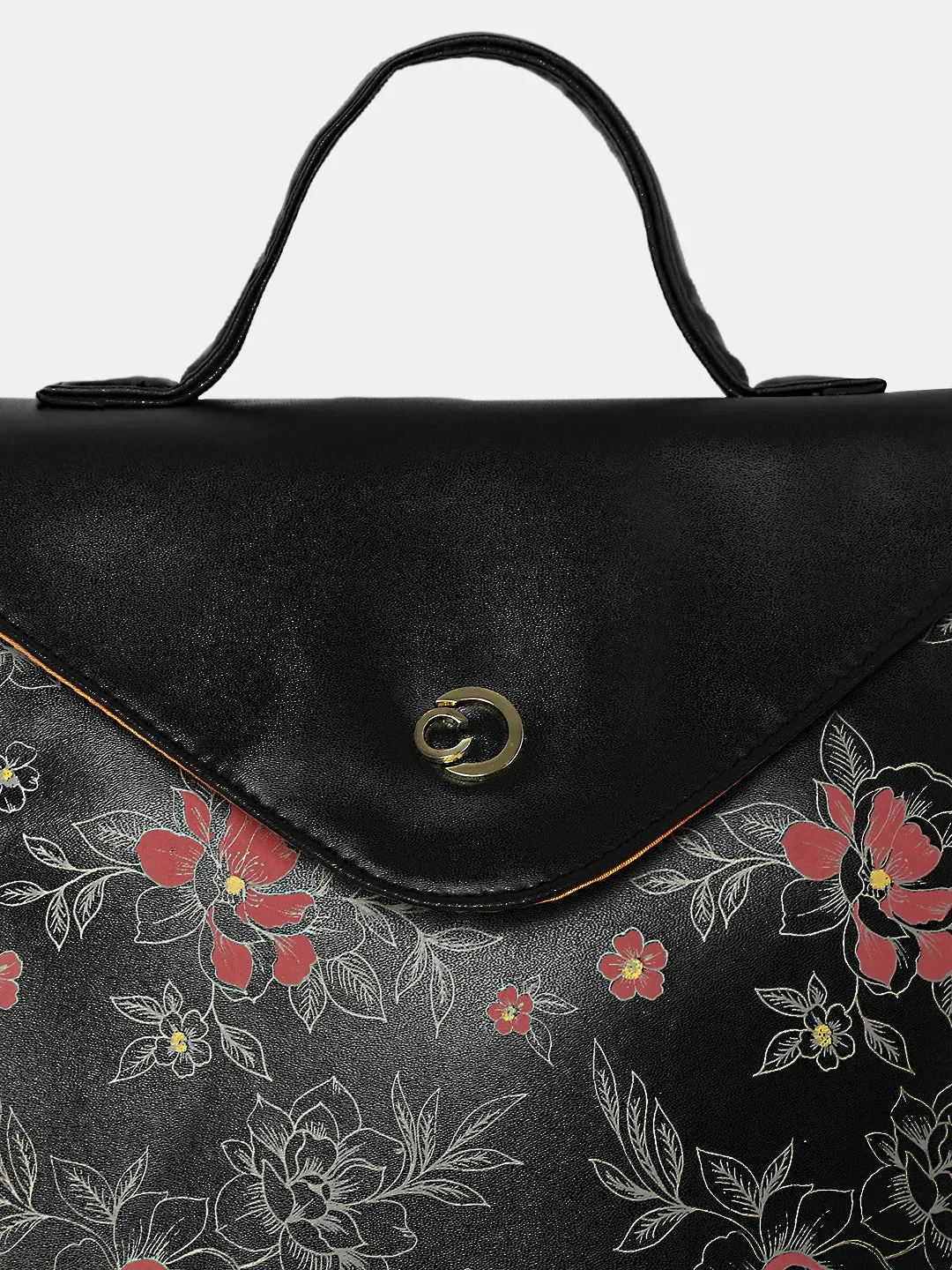 Caprese Snow Backpack Medium Printed Women'S Bag Black