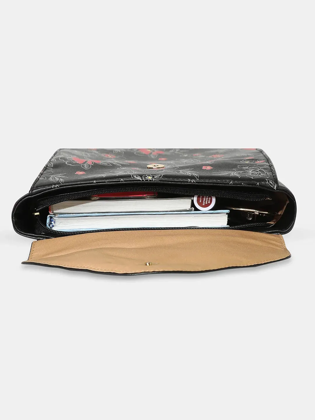 Caprese Snow Backpack Medium Printed Women'S Bag Black