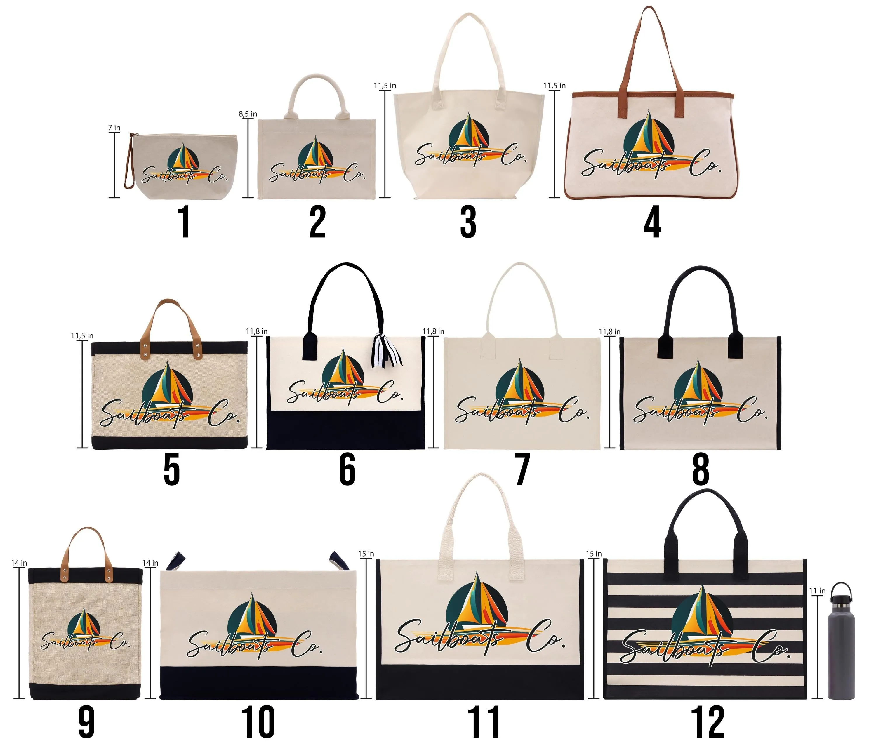 Custom Name Cotton Canvas Tote Bag Personalized Chic Pattern Tote Christmas Gift Bridesmaid Bag Premium Custom Tote Bag (PNTB1003)