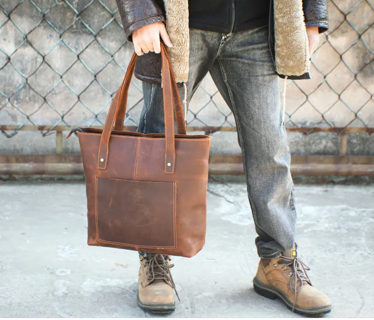 Leather Tote Bag, Full Grain Leather Fashion Designer Handbag, Leather Casual Bag,Leather Shoulder Bag