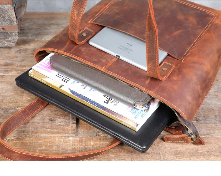 Leather Tote Bag, Full Grain Leather Fashion Designer Handbag, Leather Casual Bag,Leather Shoulder Bag