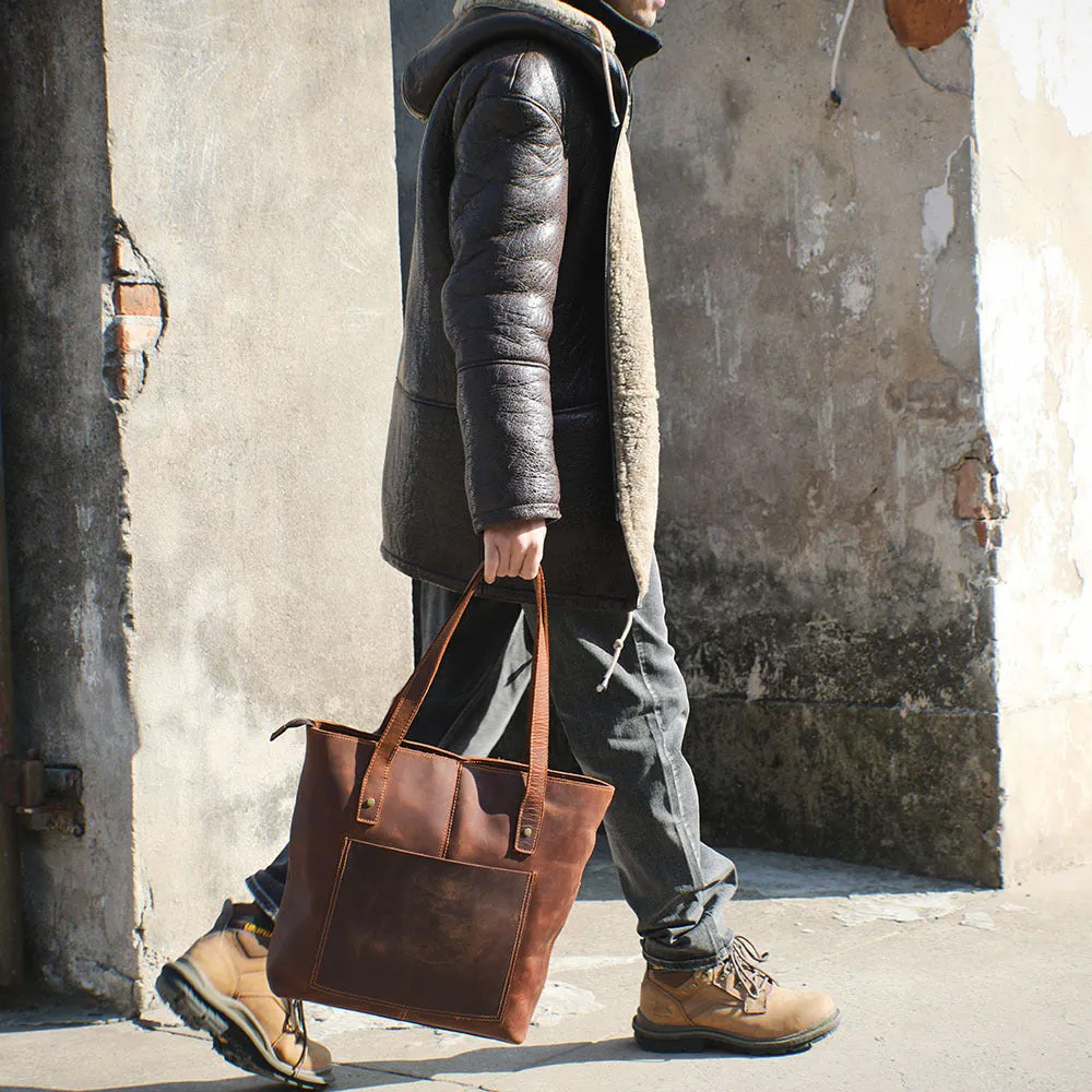 Leather Tote Bag, Full Grain Leather Fashion Designer Handbag, Leather Casual Bag,Leather Shoulder Bag