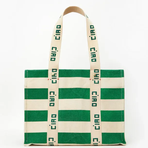Noémie Canvas Tote (Natural   Fern)