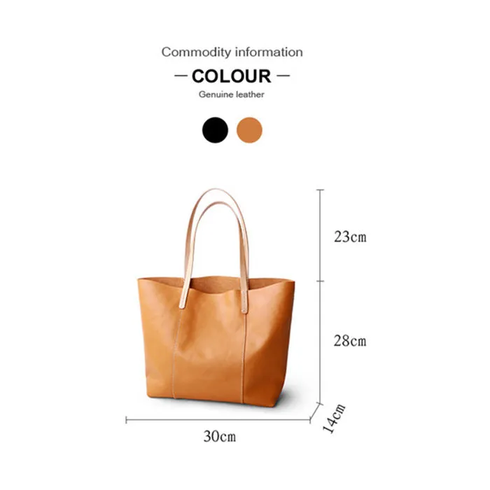 Personalized Full Grain Leather Tote Bag Large Capacity Shoulder Bag Leather Handbag For Women