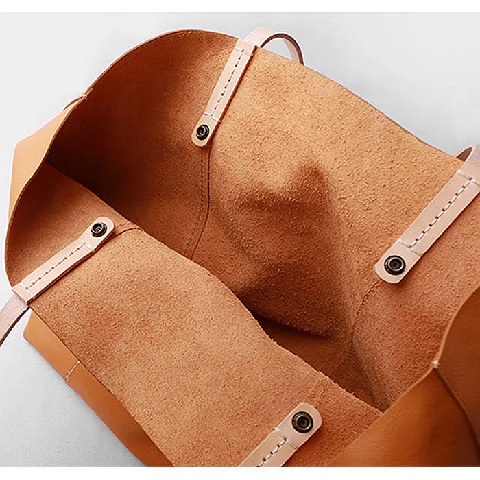 Personalized Full Grain Leather Tote Bag Large Capacity Shoulder Bag Leather Handbag For Women