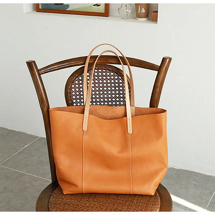 Personalized Full Grain Leather Tote Bag Large Capacity Shoulder Bag Leather Handbag For Women