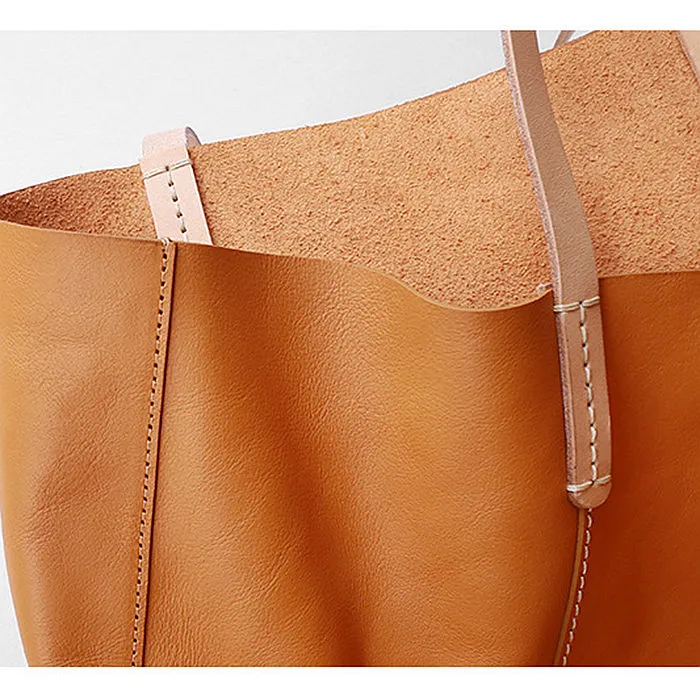 Personalized Full Grain Leather Tote Bag Large Capacity Shoulder Bag Leather Handbag For Women