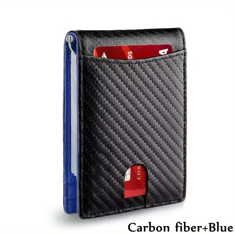 RFID Blocking Slim Smart Wallet for Men Synthetic Leather Bifold Credit Card Holder with Money Clip Men's Thin Money Bag