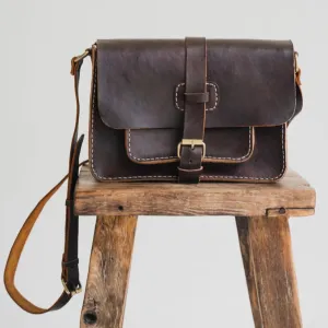 Rising Sun Leather Satchel - Vintage Brown