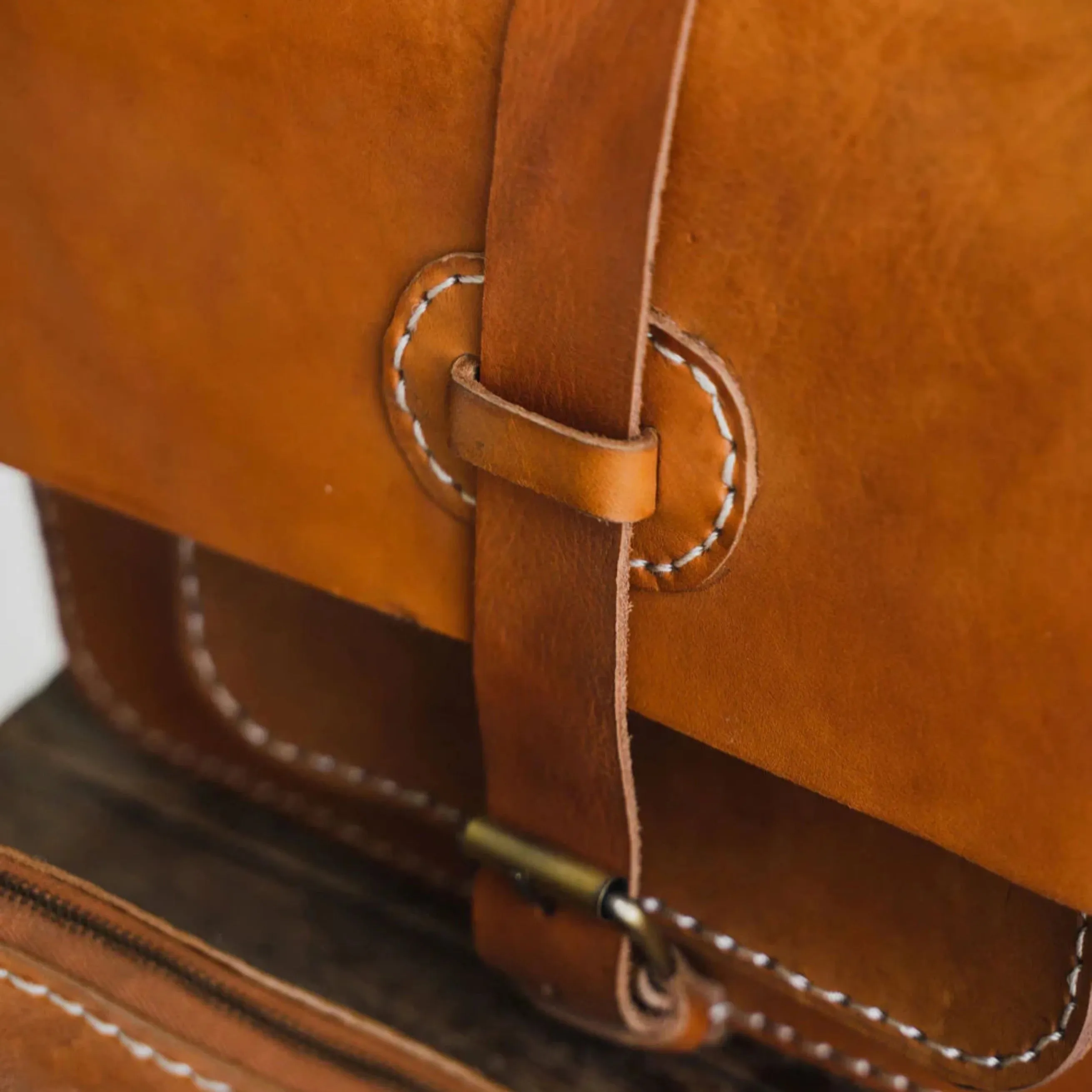 Rising Sun Leather Satchel - Vintage Tan