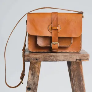 Rising Sun Leather Satchel - Vintage Tan