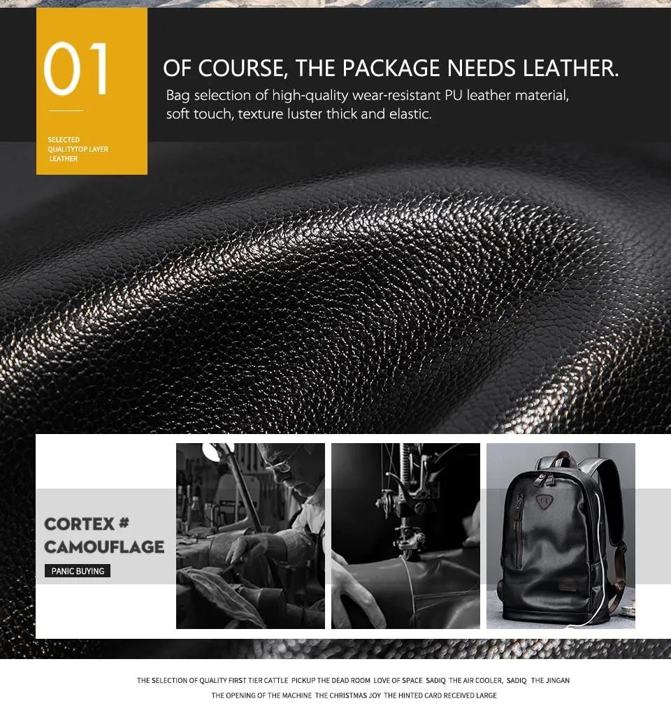 Rock Style Backpacks with External USB Charge