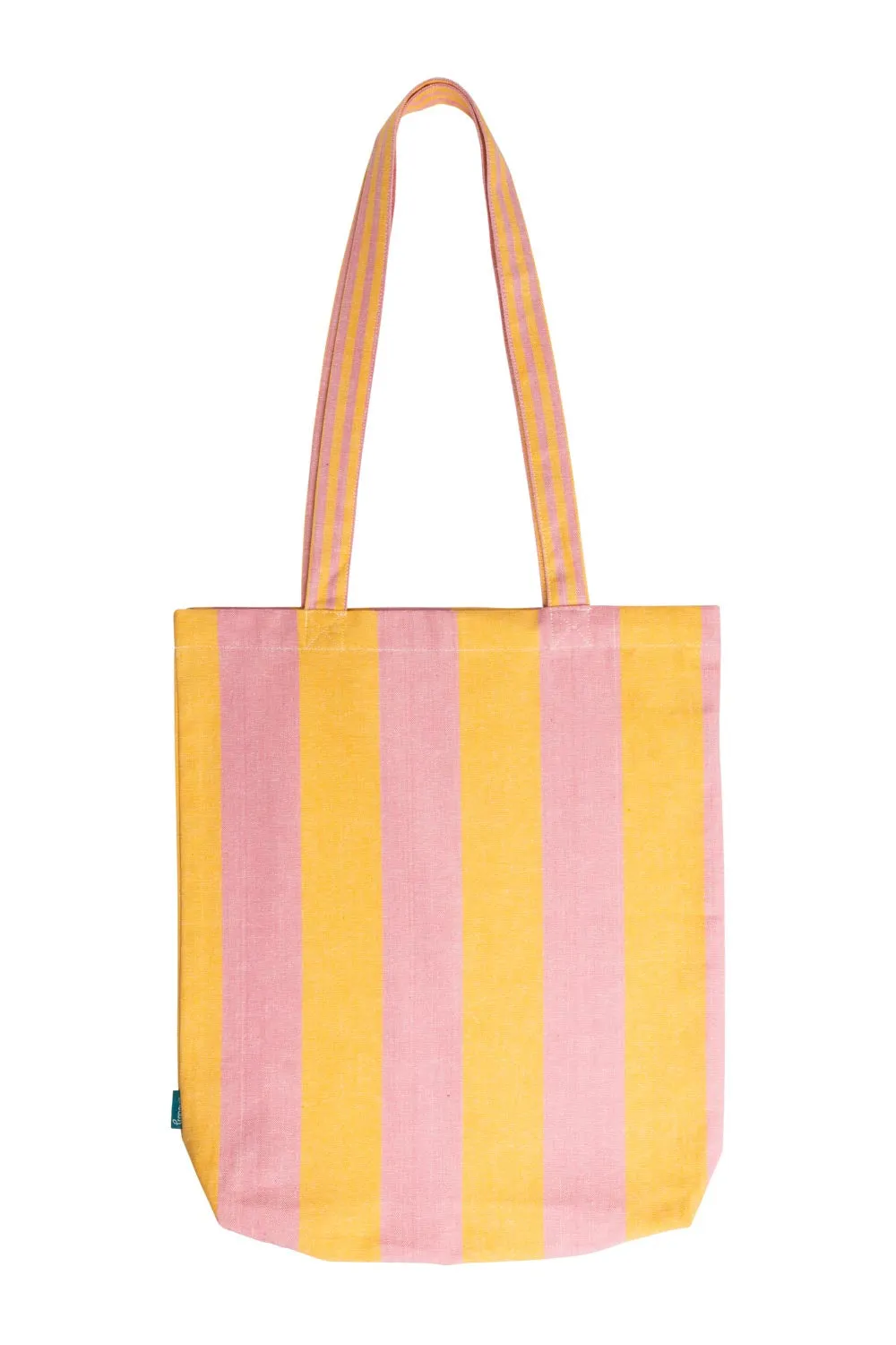 Shopping Bag in Yellow & Pink Stripes
