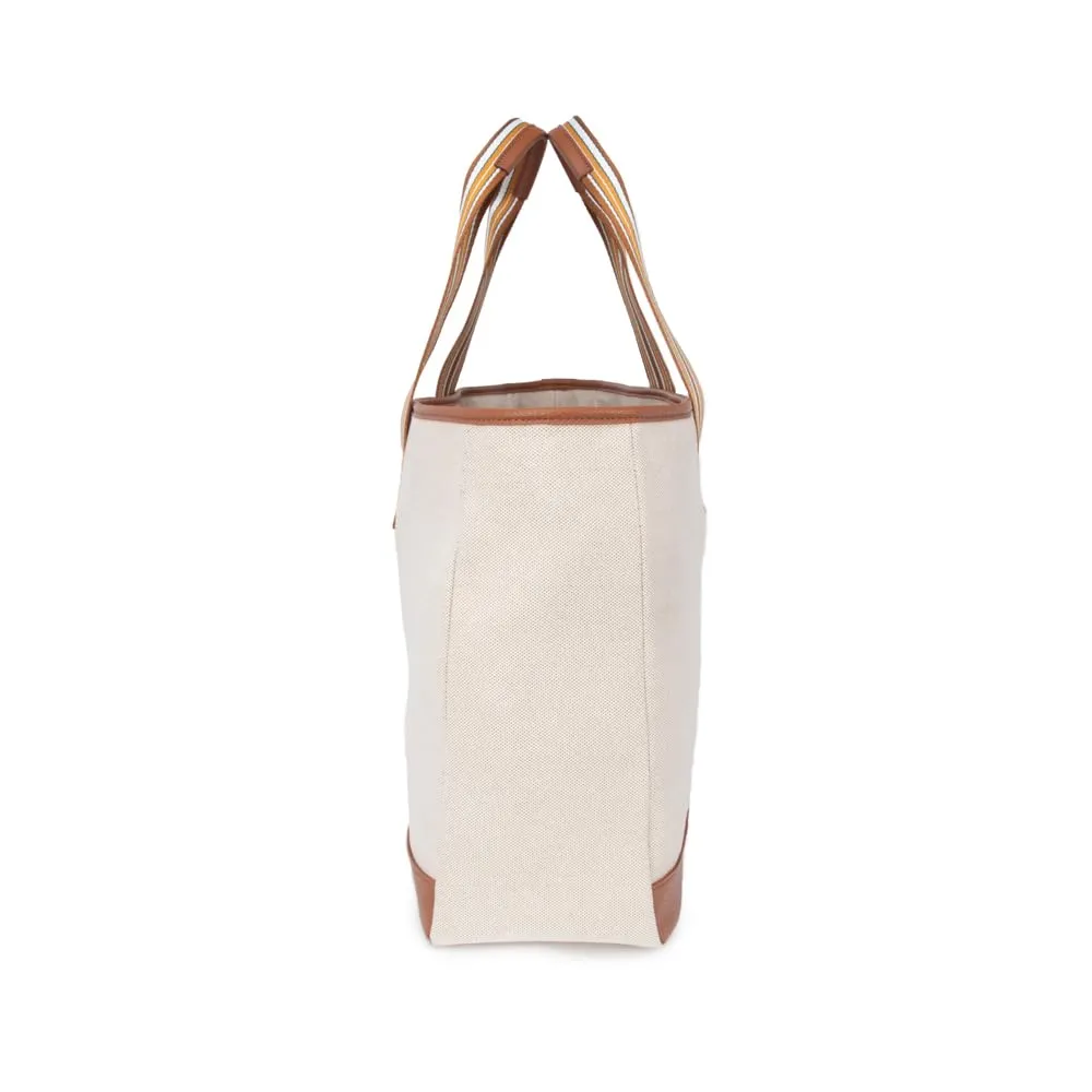 The Capri Everyday Stripe Tote (Brown Striped)