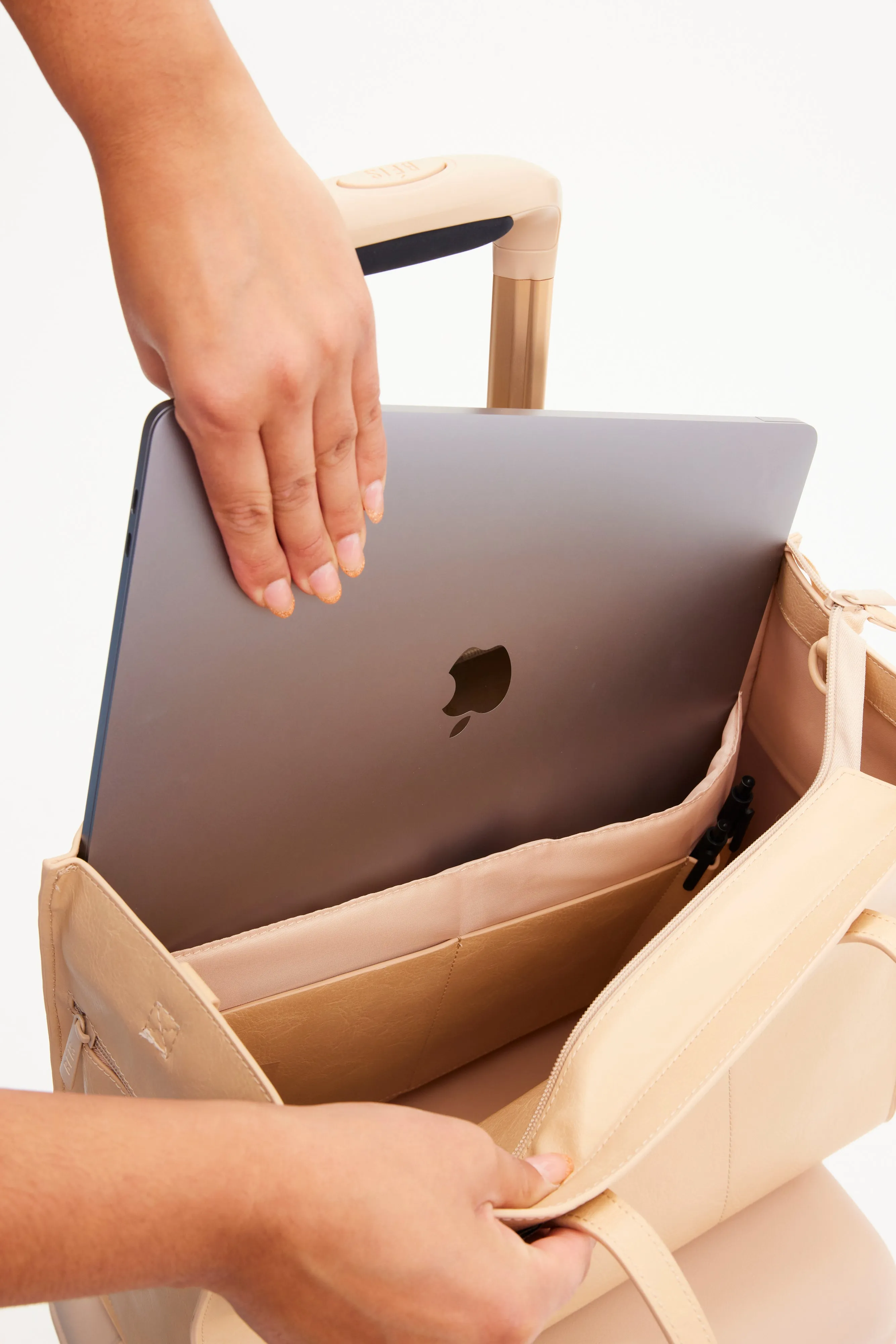 The Work Tote in Beige