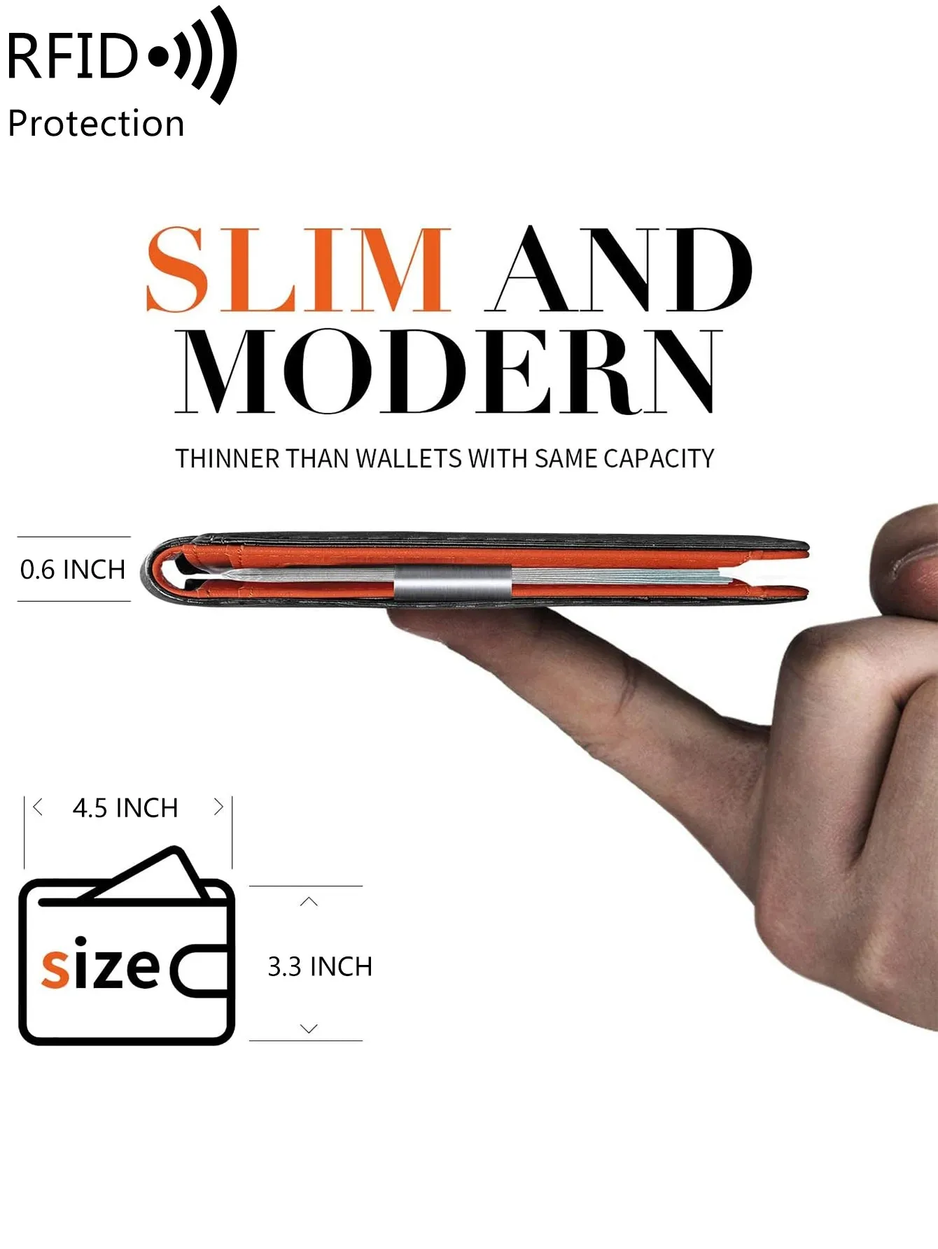Ultra-Thin Minimalist Men's RFID Blocking Wallet Multi-Functional 12-Card Solid Color Front Pocket Bi-Fold Portable Card Holder