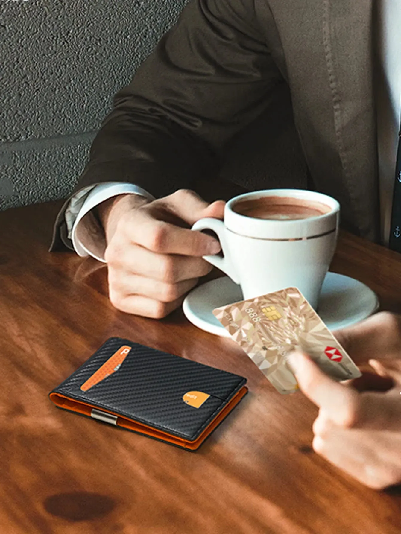 Ultra-Thin Minimalist Men's RFID Blocking Wallet Multi-Functional 12-Card Solid Color Front Pocket Bi-Fold Portable Card Holder